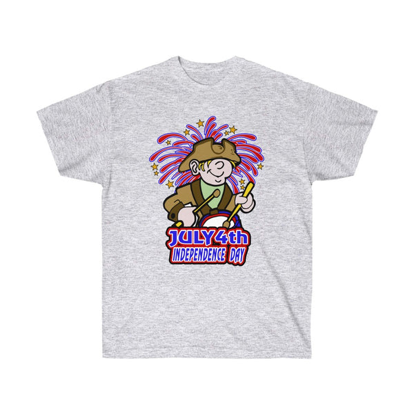 4th of July Drummer Boy1 - Adult, Unisex, Ultra Cotton, 6oz. GildanTee - BenchmarkSpecialAwardsCo