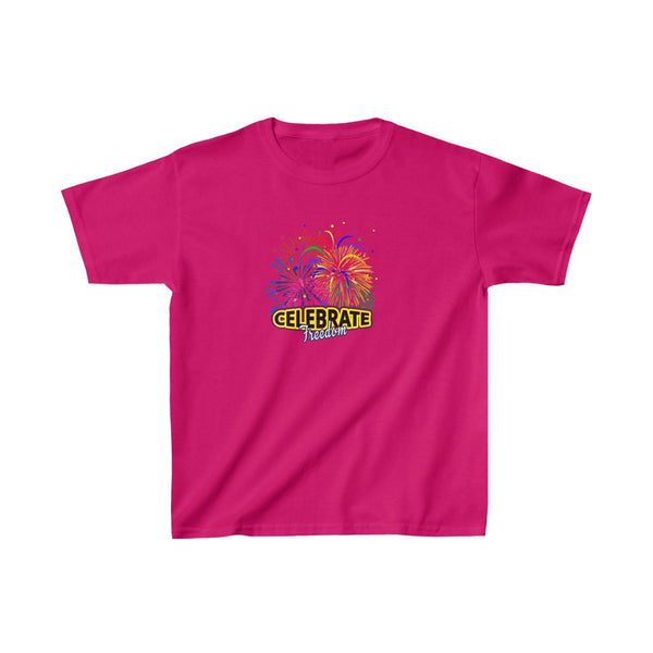 4th of July Celebrate Freedom 4 - Kids Heavy Cotton™ Tee, Gildan, 100% cotton - BenchmarkSpecialAwardsCo