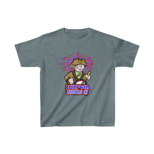 4th of July Drummer Boy 4 - Kids Heavy Cotton™ Tee, Gildan, 100% cotton - BenchmarkSpecialAwardsCo