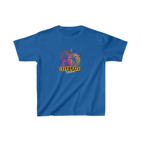 4th of July Celebrate Freedom 4 - Kids Heavy Cotton™ Tee, Gildan, 100% cotton - BenchmarkSpecialAwardsCo