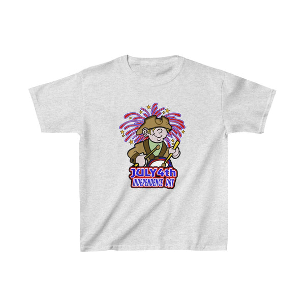 4th of July Drummer Boy 4 - Kids Heavy Cotton™ Tee, Gildan, 100% cotton - BenchmarkSpecialAwardsCo