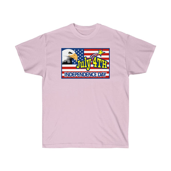 4th of July Eagle/Flag 1 - Adult, Unisex, Ultra Cotton, 6oz. GildanTee - BenchmarkSpecialAwardsCo