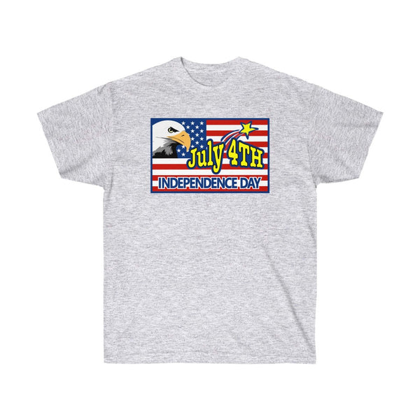 4th of July Eagle/Flag 1 - Adult, Unisex, Ultra Cotton, 6oz. GildanTee - BenchmarkSpecialAwardsCo