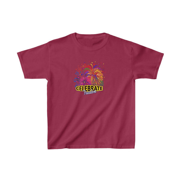 4th of July Celebrate Freedom 4 - Kids Heavy Cotton™ Tee, Gildan, 100% cotton - BenchmarkSpecialAwardsCo