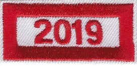 B-447b 2019 Year Segment Red and Whte Rectangle (Limited Quantity Available) - BenchmarkSpecialAwardsCo