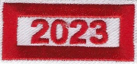 B-447f 2023 Year Segment Red and Whte Rectangle - BenchmarkSpecialAwardsCo