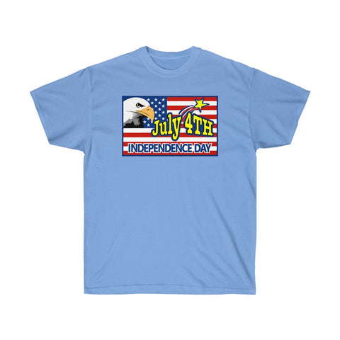 4th of July Eagle/Flag 1 - Adult, Unisex, Ultra Cotton, 6oz. GildanTee - BenchmarkSpecialAwardsCo