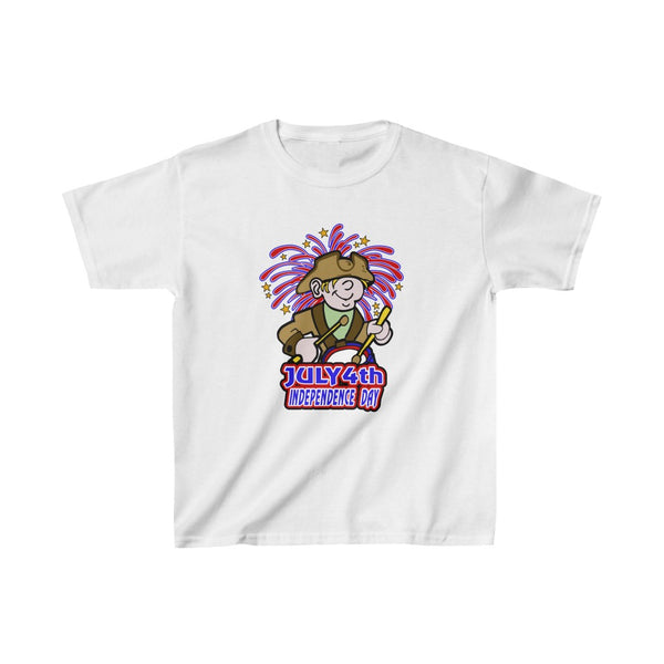4th of July Drummer Boy 4 - Kids Heavy Cotton™ Tee, Gildan, 100% cotton - BenchmarkSpecialAwardsCo