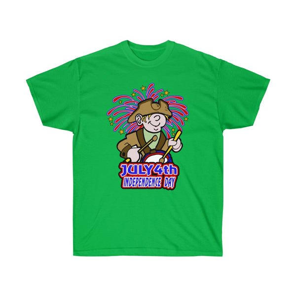 4th of July Drummer Boy1 - Adult, Unisex, Ultra Cotton, 6oz. GildanTee - BenchmarkSpecialAwardsCo