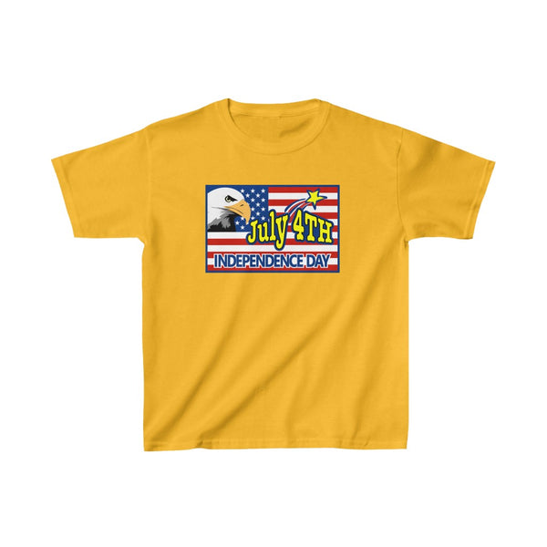 4th of July Eagle/Flag 4 - Kids Heavy Cotton™ Tee, Gildan, 100% cotton - BenchmarkSpecialAwardsCo