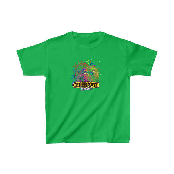 4th of July Celebrate Freedom 4 - Kids Heavy Cotton™ Tee, Gildan, 100% cotton - BenchmarkSpecialAwardsCo