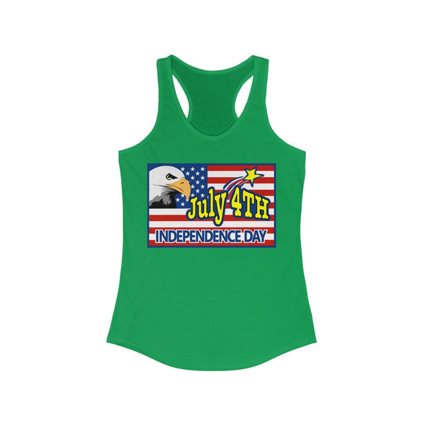 4th of July Eagle/Flag 3 - Women's Ideal Racerback Tank,  Next Level,  60/40 cotton and polyester, light fabric - 3.9 oz - BenchmarkSpecialAwardsCo