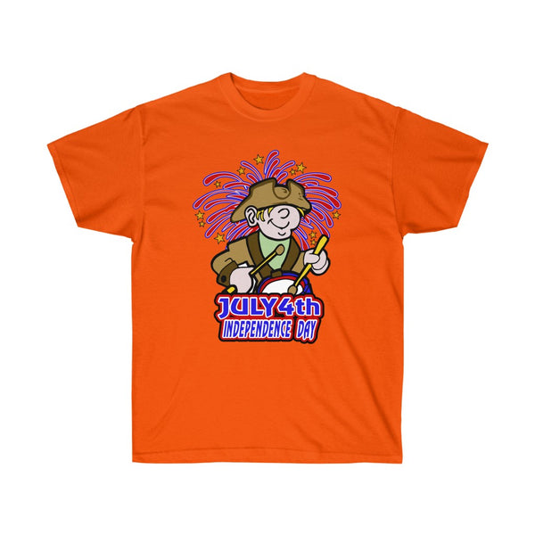 4th of July Drummer Boy1 - Adult, Unisex, Ultra Cotton, 6oz. GildanTee - BenchmarkSpecialAwardsCo