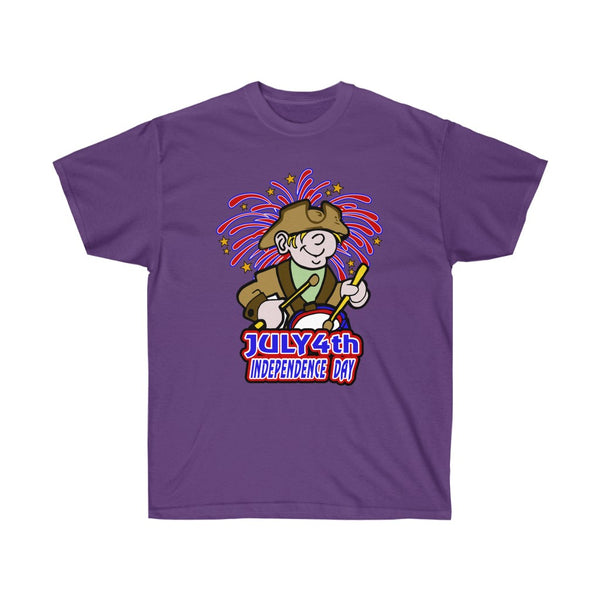 4th of July Drummer Boy1 - Adult, Unisex, Ultra Cotton, 6oz. GildanTee - BenchmarkSpecialAwardsCo