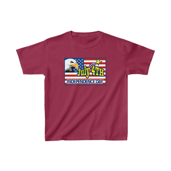 4th of July Eagle/Flag 4 - Kids Heavy Cotton™ Tee, Gildan, 100% cotton - BenchmarkSpecialAwardsCo