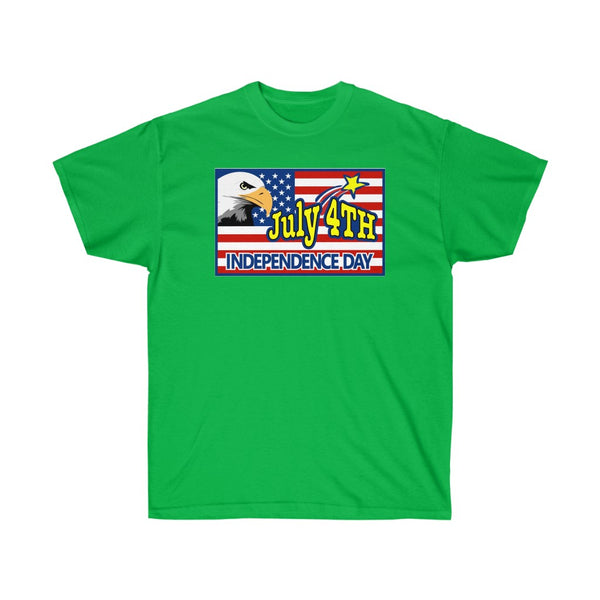 4th of July Eagle/Flag 1 - Adult, Unisex, Ultra Cotton, 6oz. GildanTee - BenchmarkSpecialAwardsCo