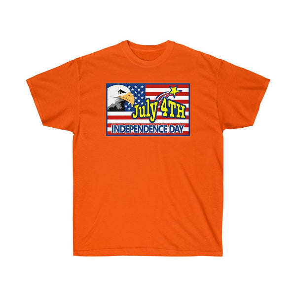 4th of July Eagle/Flag 1 - Adult, Unisex, Ultra Cotton, 6oz. GildanTee - BenchmarkSpecialAwardsCo