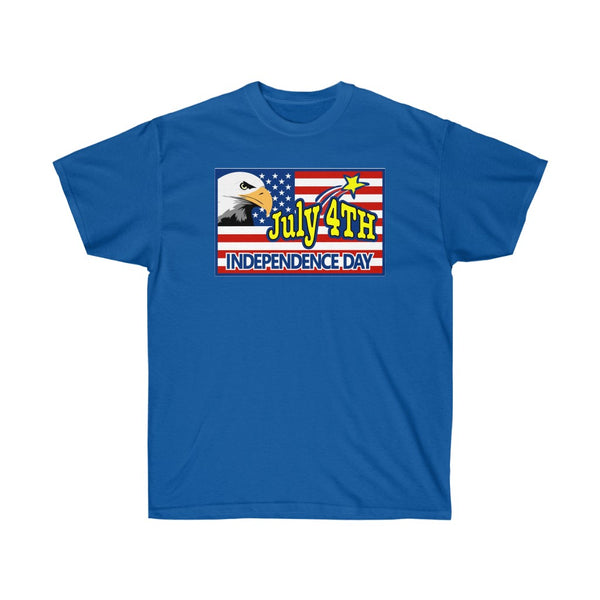 4th of July Eagle/Flag 1 - Adult, Unisex, Ultra Cotton, 6oz. GildanTee - BenchmarkSpecialAwardsCo