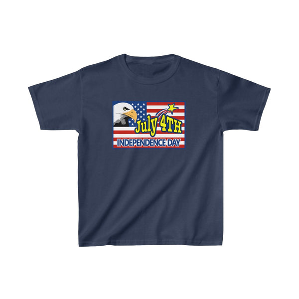 4th of July Eagle/Flag 4 - Kids Heavy Cotton™ Tee, Gildan, 100% cotton - BenchmarkSpecialAwardsCo