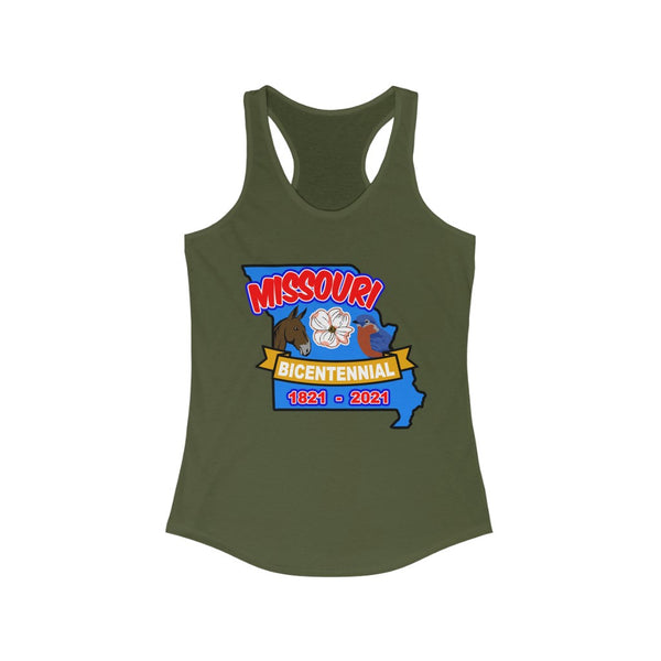 MOs-4  Missouri Bicentennial - Women's Ideal Racerback Tank - BenchmarkSpecialAwardsCo