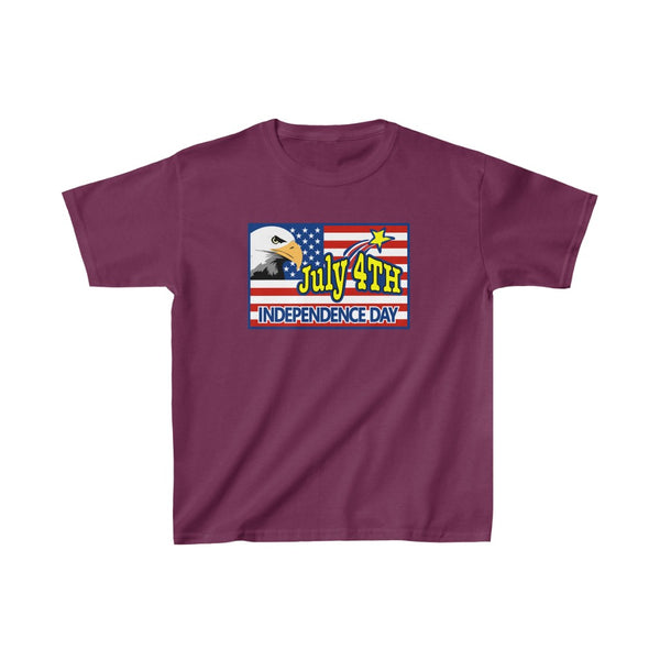 4th of July Eagle/Flag 4 - Kids Heavy Cotton™ Tee, Gildan, 100% cotton - BenchmarkSpecialAwardsCo