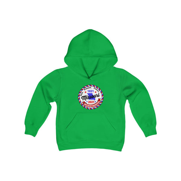 MOr-8  Missouri Bicentennial - Youth Heavy Blend Hooded Sweatshirt - BenchmarkSpecialAwardsCo