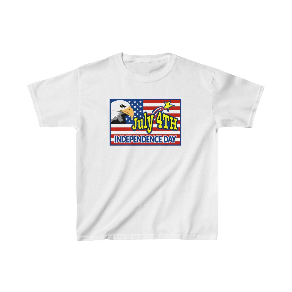 4th of July Eagle/Flag 4 - Kids Heavy Cotton™ Tee, Gildan, 100% cotton - BenchmarkSpecialAwardsCo