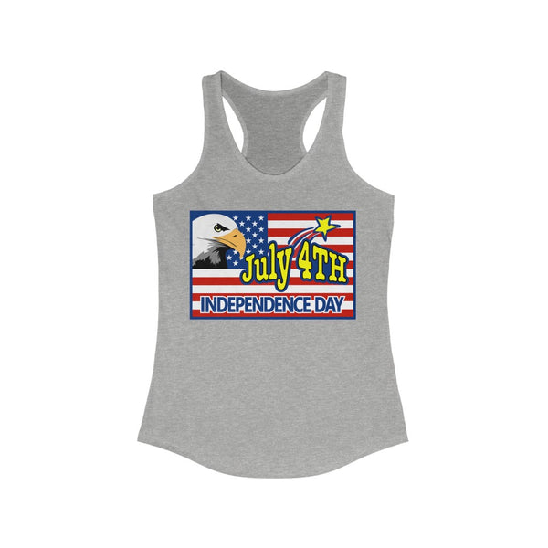 4th of July Eagle/Flag 3 - Women's Ideal Racerback Tank,  Next Level,  60/40 cotton and polyester, light fabric - 3.9 oz - BenchmarkSpecialAwardsCo