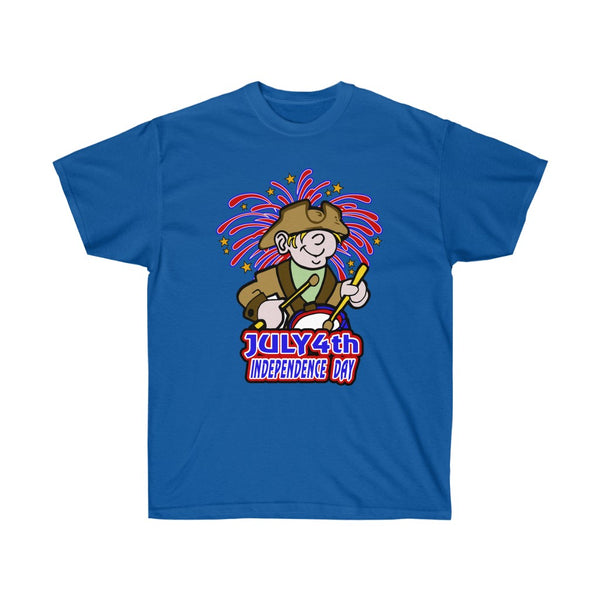 4th of July Drummer Boy1 - Adult, Unisex, Ultra Cotton, 6oz. GildanTee - BenchmarkSpecialAwardsCo