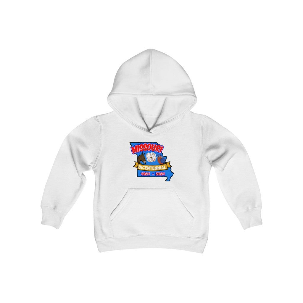 MOs-8  Missouri Bicentennial - Youth Heavy Blend Hooded Sweatshirt - BenchmarkSpecialAwardsCo