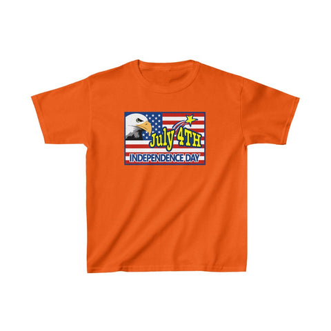 4th of July Eagle/Flag 4 - Kids Heavy Cotton™ Tee, Gildan, 100% cotton - BenchmarkSpecialAwardsCo