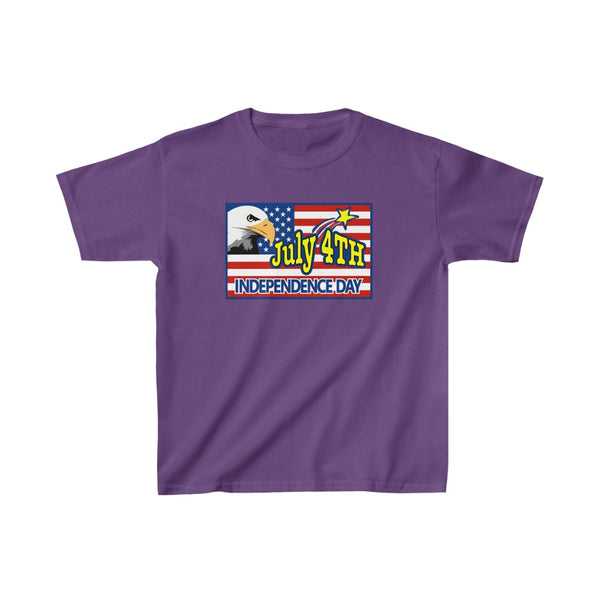 4th of July Eagle/Flag 4 - Kids Heavy Cotton™ Tee, Gildan, 100% cotton - BenchmarkSpecialAwardsCo