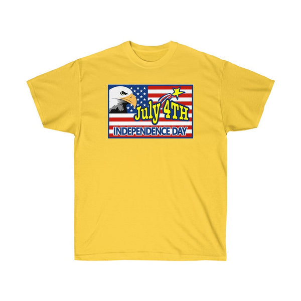 4th of July Eagle/Flag 1 - Adult, Unisex, Ultra Cotton, 6oz. GildanTee - BenchmarkSpecialAwardsCo