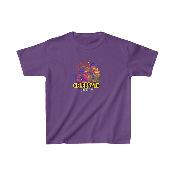 4th of July Celebrate Freedom 4 - Kids Heavy Cotton™ Tee, Gildan, 100% cotton - BenchmarkSpecialAwardsCo