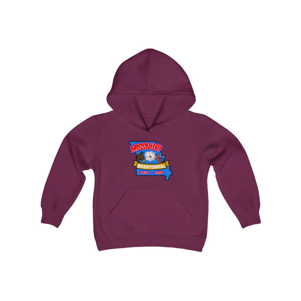 MOs-8  Missouri Bicentennial - Youth Heavy Blend Hooded Sweatshirt - BenchmarkSpecialAwardsCo