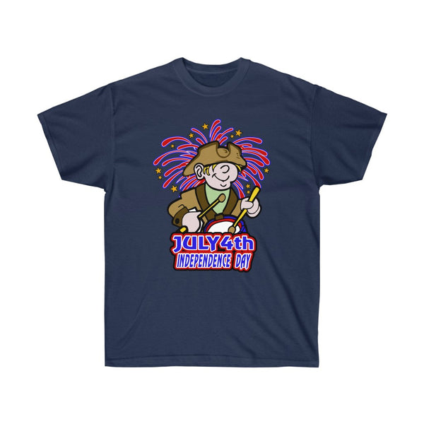 4th of July Drummer Boy1 - Adult, Unisex, Ultra Cotton, 6oz. GildanTee - BenchmarkSpecialAwardsCo