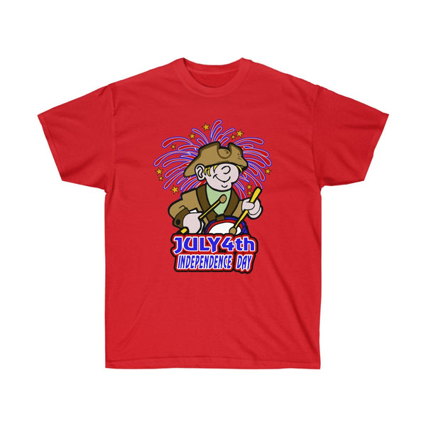 4th of July Drummer Boy1 - Adult, Unisex, Ultra Cotton, 6oz. GildanTee - BenchmarkSpecialAwardsCo