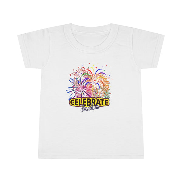 4th of July Celebrate Freedom 5 - Toddler T-shirt, Gildan, 100% Ringspun cotton, 4.5 oz - BenchmarkSpecialAwardsCo