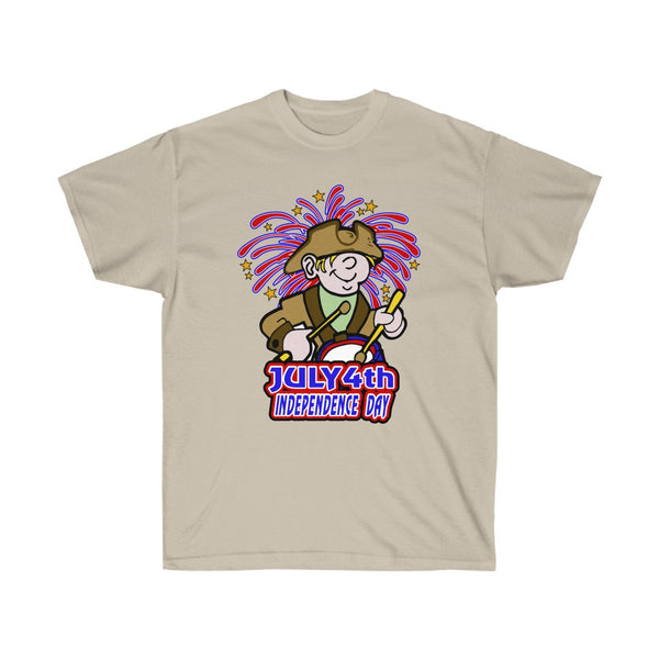4th of July Drummer Boy1 - Adult, Unisex, Ultra Cotton, 6oz. GildanTee - BenchmarkSpecialAwardsCo