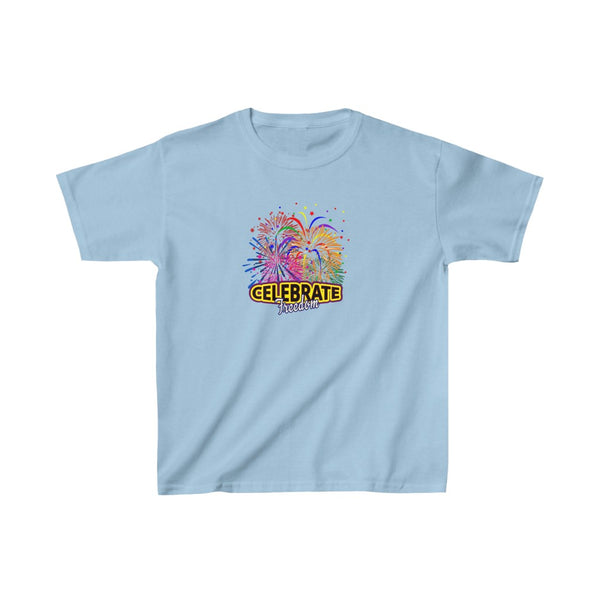 4th of July Celebrate Freedom 4 - Kids Heavy Cotton™ Tee, Gildan, 100% cotton - BenchmarkSpecialAwardsCo