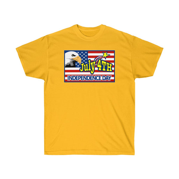 4th of July Eagle/Flag 1 - Adult, Unisex, Ultra Cotton, 6oz. GildanTee - BenchmarkSpecialAwardsCo