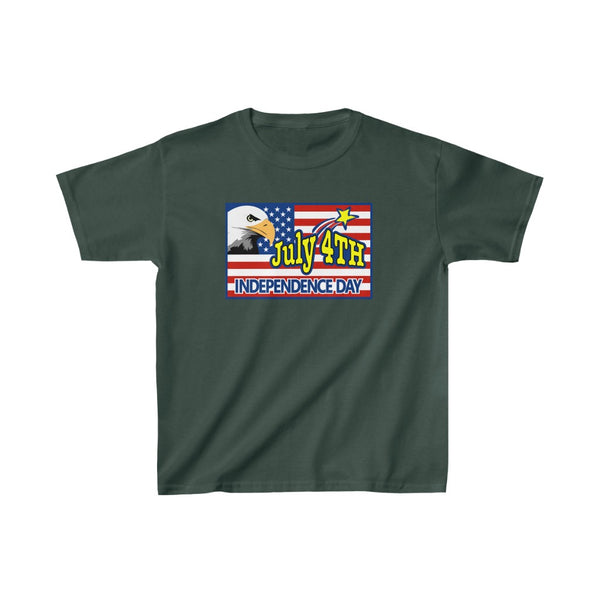 4th of July Eagle/Flag 4 - Kids Heavy Cotton™ Tee, Gildan, 100% cotton - BenchmarkSpecialAwardsCo