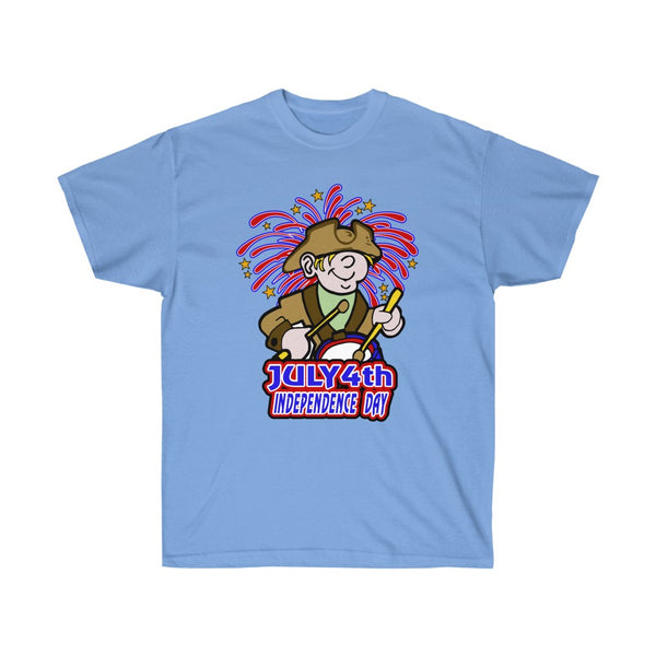 4th of July Drummer Boy1 - Adult, Unisex, Ultra Cotton, 6oz. GildanTee - BenchmarkSpecialAwardsCo