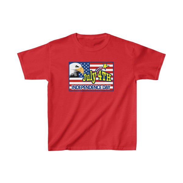 4th of July Eagle/Flag 4 - Kids Heavy Cotton™ Tee, Gildan, 100% cotton - BenchmarkSpecialAwardsCo