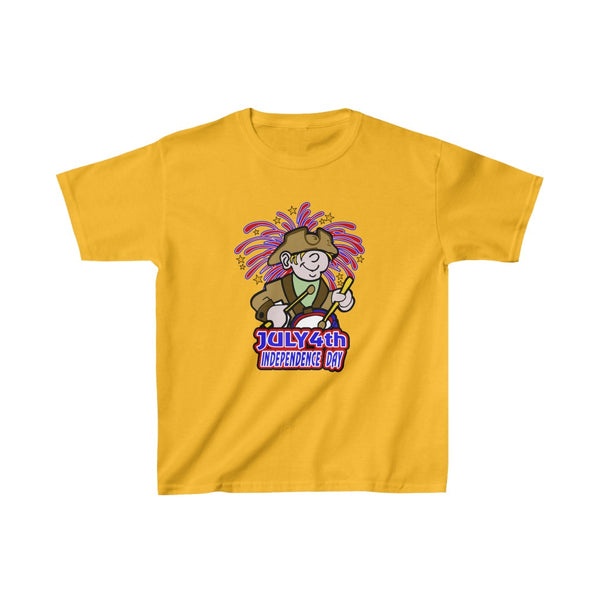4th of July Drummer Boy 4 - Kids Heavy Cotton™ Tee, Gildan, 100% cotton - BenchmarkSpecialAwardsCo