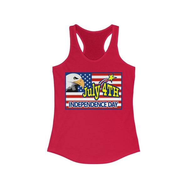 4th of July Eagle/Flag 3 - Women's Ideal Racerback Tank,  Next Level,  60/40 cotton and polyester, light fabric - 3.9 oz - BenchmarkSpecialAwardsCo