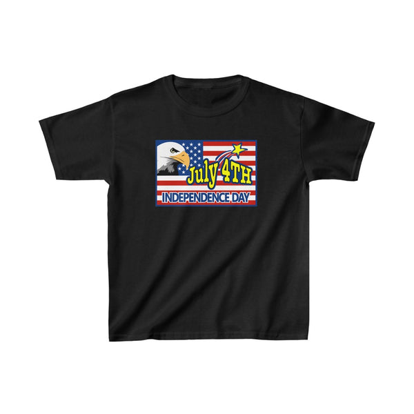 4th of July Eagle/Flag 4 - Kids Heavy Cotton™ Tee, Gildan, 100% cotton - BenchmarkSpecialAwardsCo