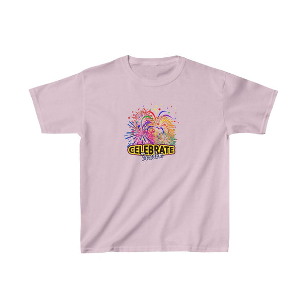 4th of July Celebrate Freedom 4 - Kids Heavy Cotton™ Tee, Gildan, 100% cotton - BenchmarkSpecialAwardsCo
