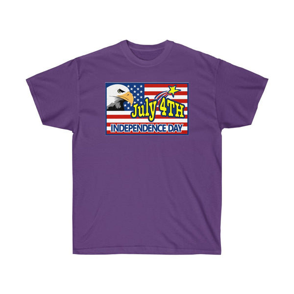 4th of July Eagle/Flag 1 - Adult, Unisex, Ultra Cotton, 6oz. GildanTee - BenchmarkSpecialAwardsCo