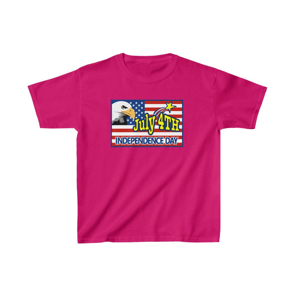 4th of July Eagle/Flag 4 - Kids Heavy Cotton™ Tee, Gildan, 100% cotton - BenchmarkSpecialAwardsCo